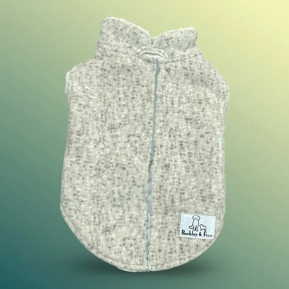 Barkley & Finn Dog Coat Jacket XS Sherpa Lined Pet Pup Vest Taupe Cream Fleece